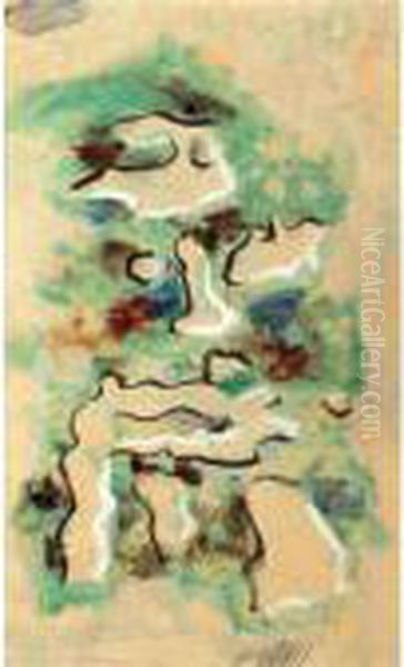 Eidos Auflosung Oil Painting by Willi Baumeister