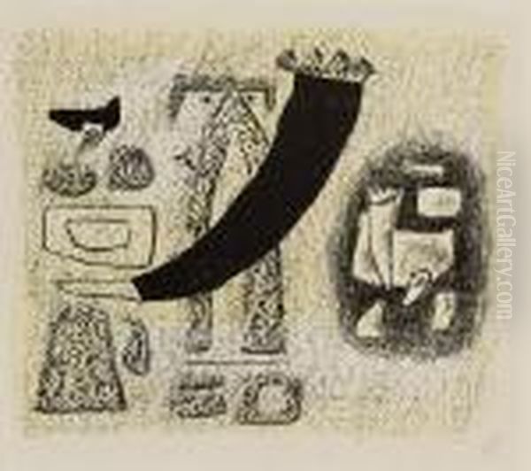 Schwebender Bogen Oil Painting by Willi Baumeister