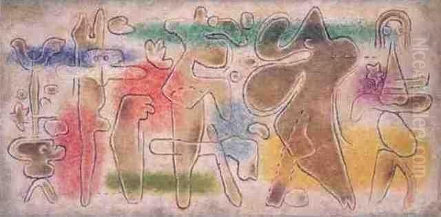 Dedicated To Jacques Callot Vi Oil Painting by Willi Baumeister