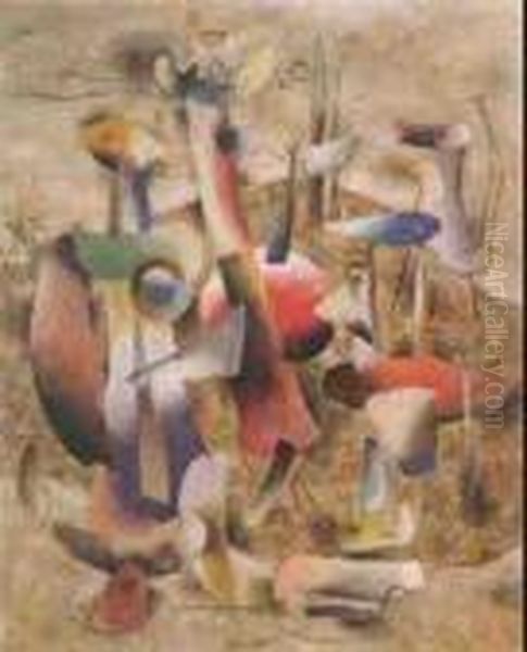 Stone Garden Oil Painting by Willi Baumeister