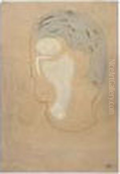 Kopf Im Profil (head In Profile) Oil Painting by Willi Baumeister