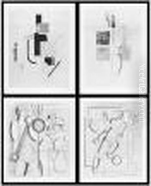 Sport Und Maschine Oil Painting by Willi Baumeister