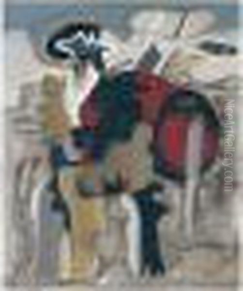 Tertiar-gestalt (waldmensch) I Oil Painting by Willi Baumeister