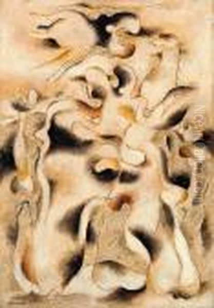 Eidos Erdfarben Ii Oil Painting by Willi Baumeister