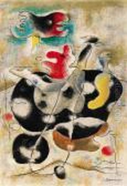 Eidos Schwebend Oil Painting by Willi Baumeister