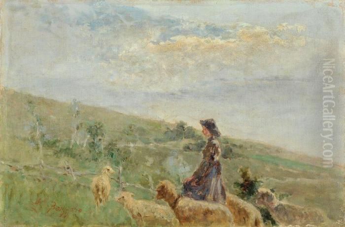 Pastorella Oil Painting by Leonardo Bazzaro