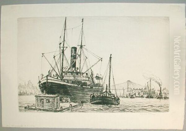 Whalers At New Bedford; Mullet 
Fishing; The Tanker; Wreck At Blockisland; The Navigator Olinda; The 
Pinkey Gleaner; Beach At Nevis;landing Stage, Montserrat; Dominica; St. 
Vincent (2); Nanking Roadpontoon; Alexandria Oil Painting by Reynolds Beal