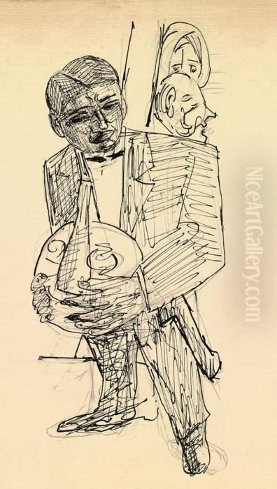 Der Kellner Oil Painting by Max Beckmann