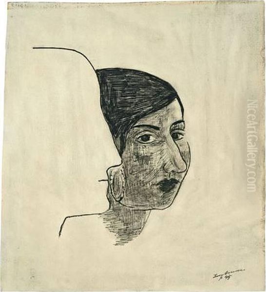 Italienerin Oil Painting by Max Beckmann