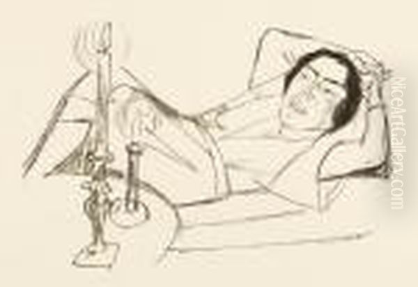 Liegende Frau -bildnis Johanna Loeb Oil Painting by Max Beckmann