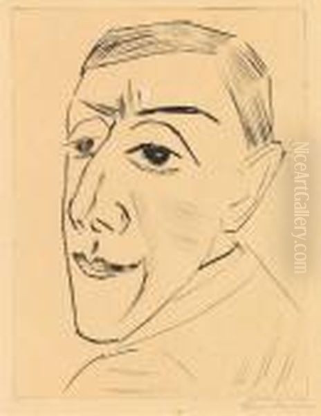 Bildnis Des Schauspielers N.m. Zeretelli Oil Painting by Max Beckmann