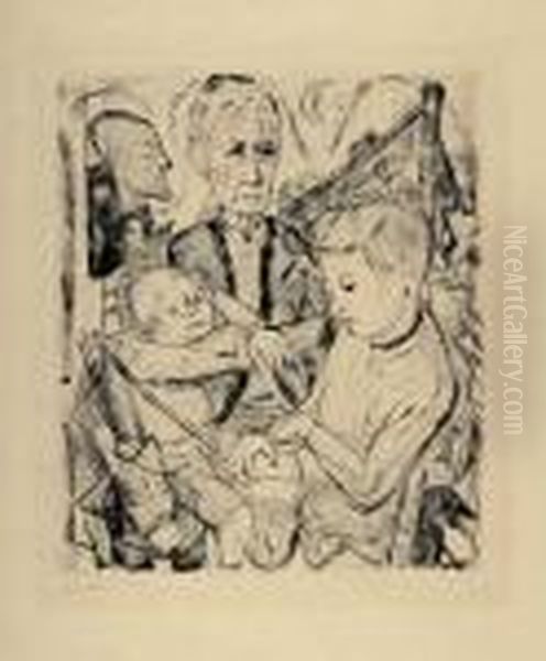 Familienszene Oil Painting by Max Beckmann