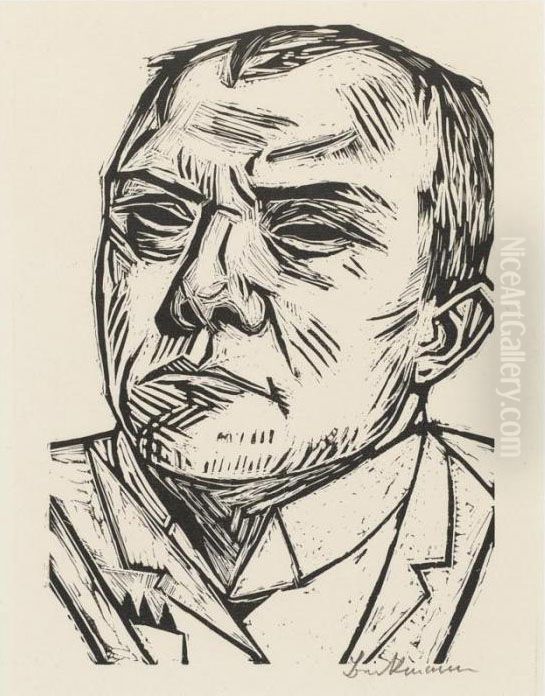 Self-portrait Oil Painting by Max Beckmann