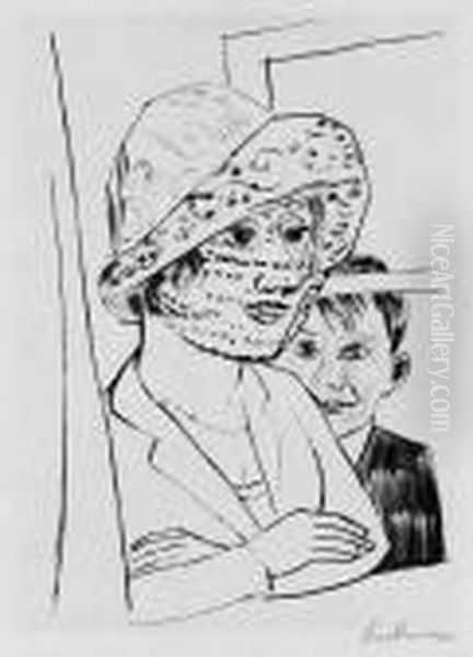 Dame Mit Knabe Oil Painting by Max Beckmann