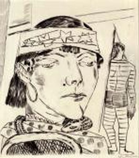 Die Schlangendame
, From 
Der Jahrmarkt Oil Painting by Max Beckmann