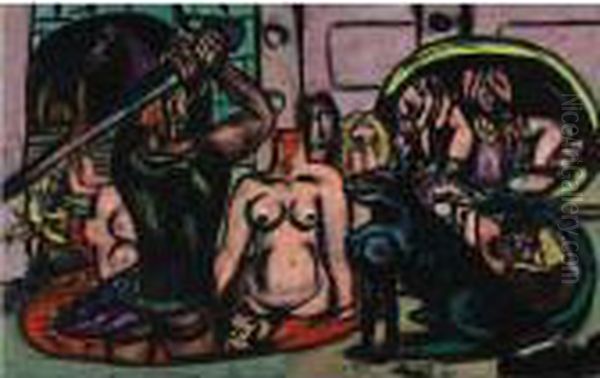 Perseus' (herkules') Letzte Aufgabe
 (perseus' (hercules') Last Duty) Oil Painting by Max Beckmann