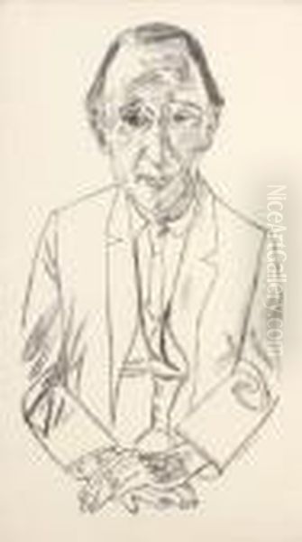 Bildnis Des Komponisten Frederik
 Delius. Oil Painting by Max Beckmann