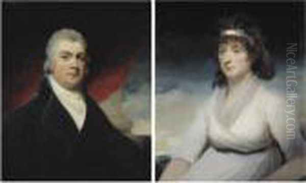 Anthony James Radcliffe 
(1754-1814), 5th Earl Of Newburgh; Anne, Countess Of Newburgh 
(1762-1861) Oil Painting by Sir William Beechey