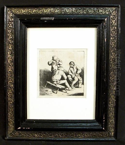 The Three Drinkers (holl.29, Edition I/iii) Oil Painting by Cornelis (Pietersz.) Bega