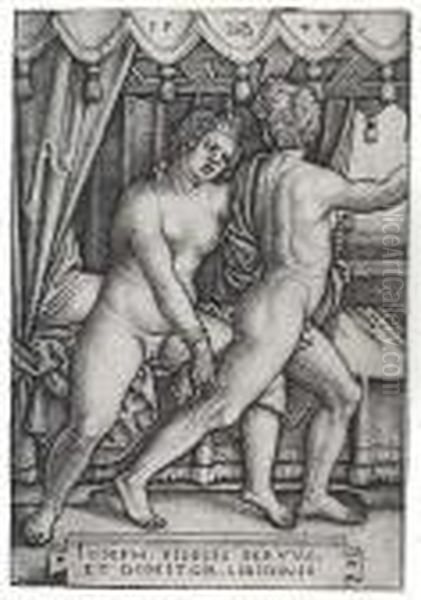 Joseph And Potiphar's Wife Oil Painting by Hans Sebald Beham