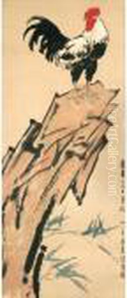 Rooster Oil Painting by Xu Beihong