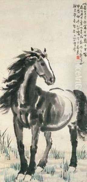 Proud Horse Oil Painting by Xu Beihong