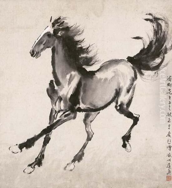 Galloping Horse Oil Painting by Xu Beihong