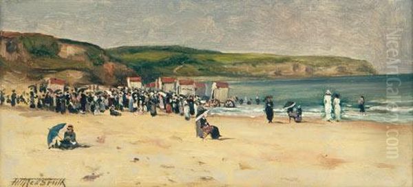 The Sands At Whitby Oil Painting by Frederic Marlett Bell-Smith