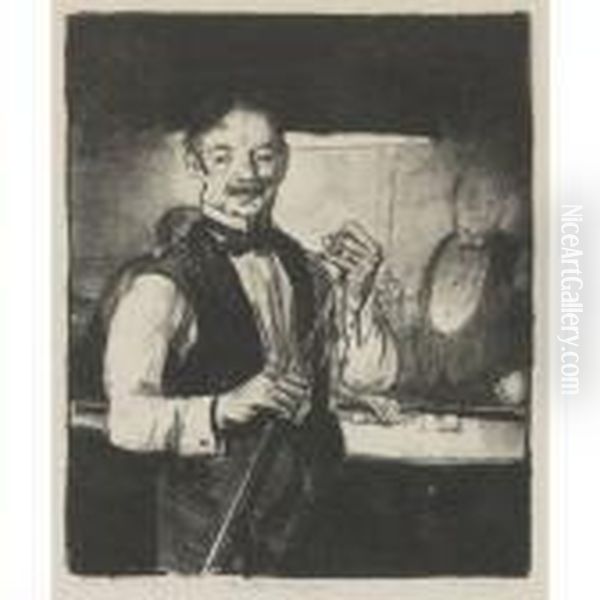 Old Billiard Player Oil Painting by George Wesley Bellows