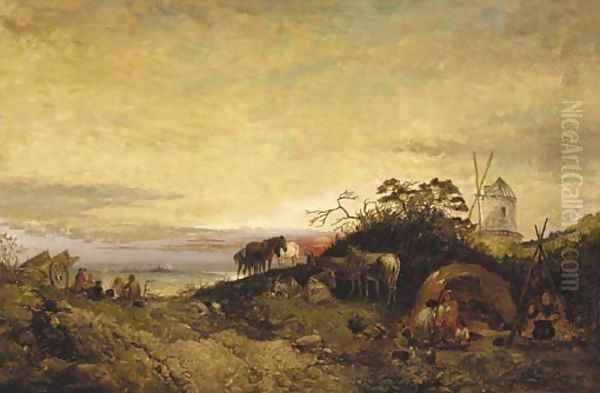 The gipsy encampment Oil Painting by James Holland