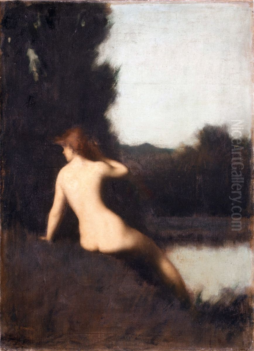 A Bather Oil Painting by Jean-Jacques Henner