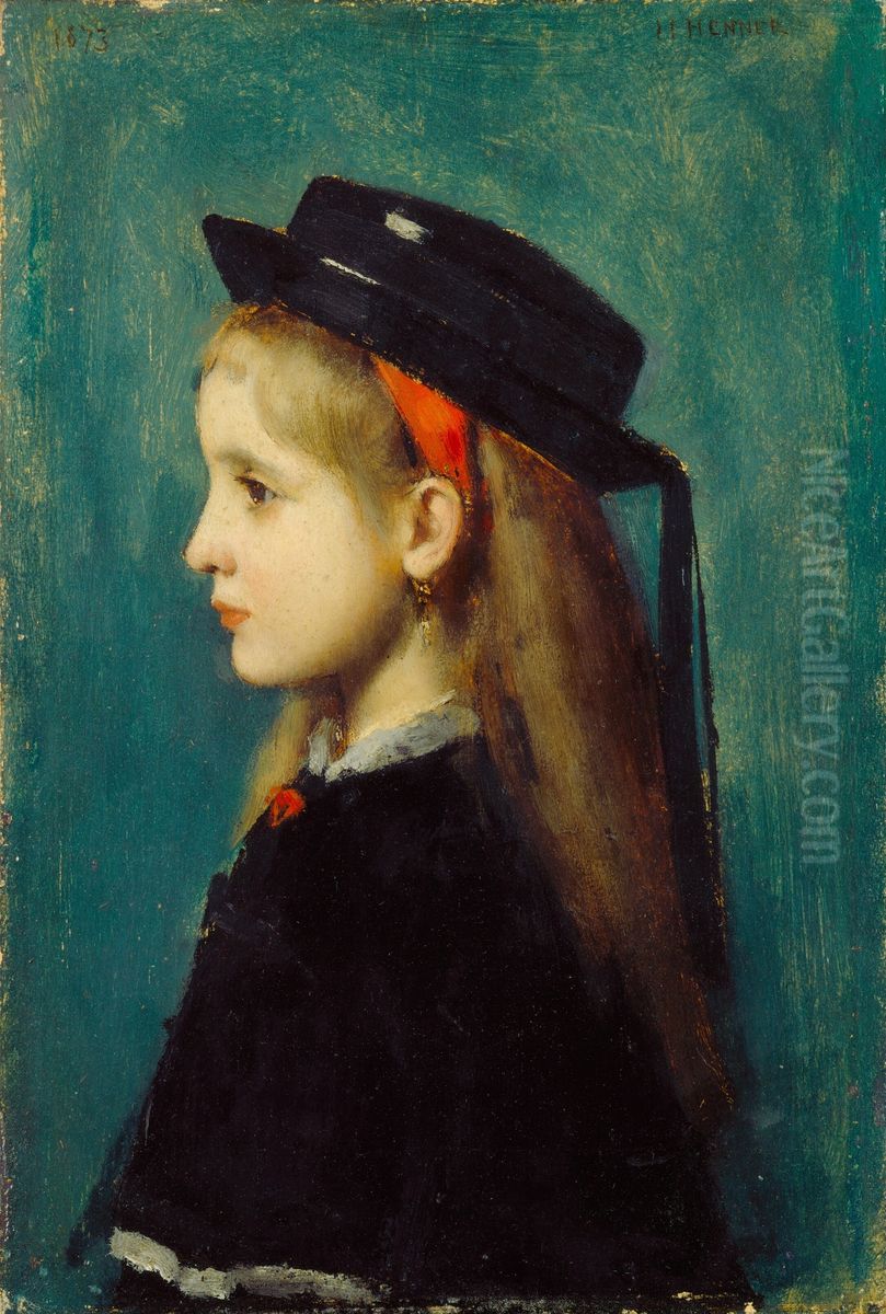 Alsatian Girl Oil Painting by Jean-Jacques Henner