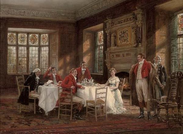 The Late Arrival Oil Painting by Frank Moss Bennett