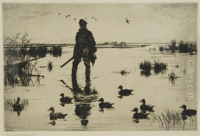 Wildfowler Oil Painting by Frank Weston Benson