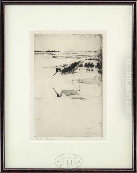 Lone Yellowlegs Oil Painting by Frank Weston Benson