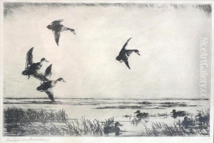 In Flight Oil Painting by Frank Weston Benson