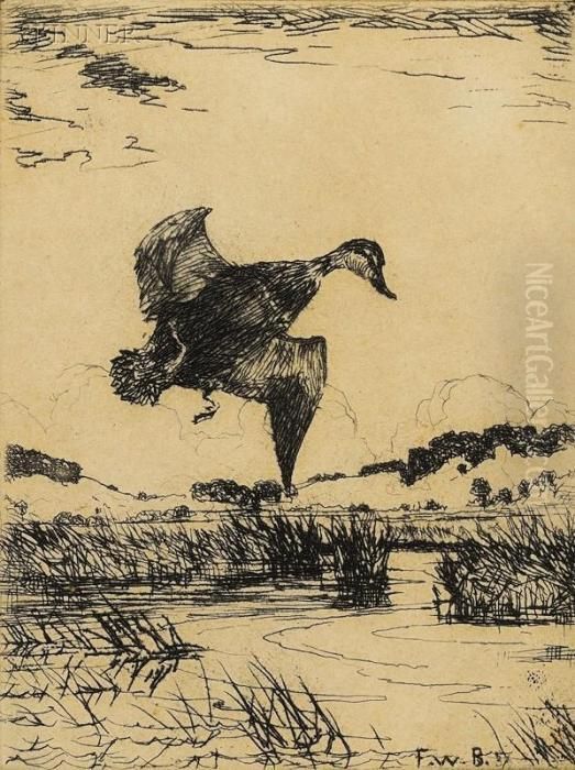 Plate For Quincy A. Shaw Jr. Oil Painting by Frank Weston Benson