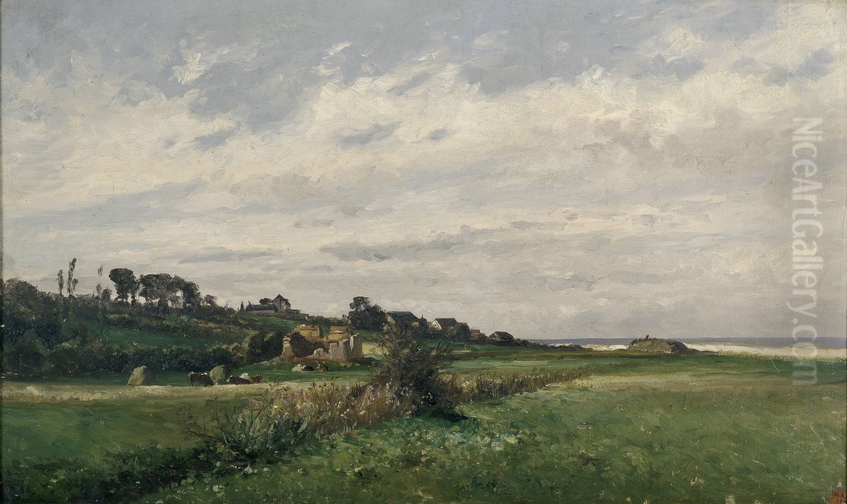 Praderas (Villerville) Oil Painting by Carlos de Haes