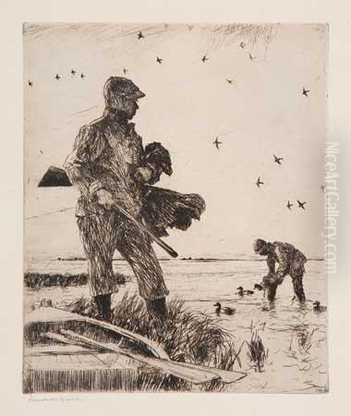 Winter Wildfowling Oil Painting by Frank Weston Benson