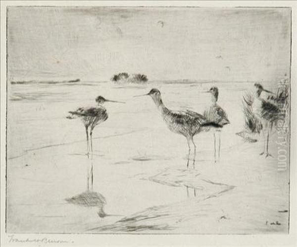 Yellowlegs Oil Painting by Frank Weston Benson