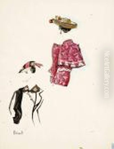 A Costume Study Oil Painting by Christian Berard