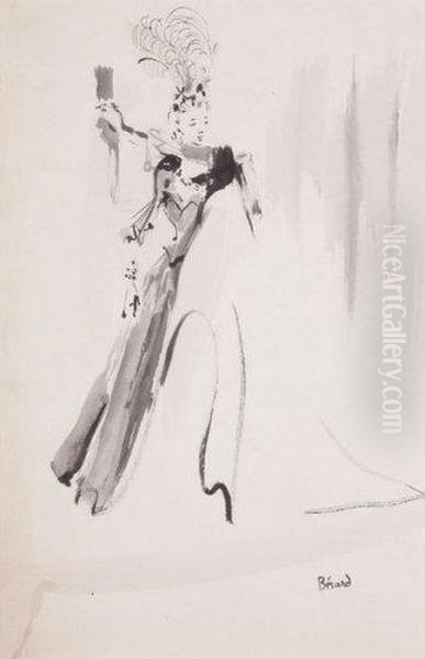 Projet De Robe Haute Couture Oil Painting by Christian Berard