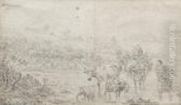 Herdsmen With Cattle Oil Painting by Nicolaes Berchem