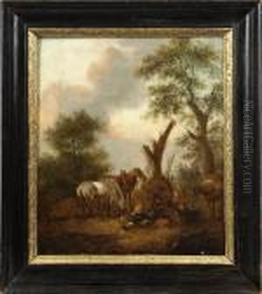 Nach Einer Charakteristischen 
Berchem-szene Geschaffenes, Stimmungsvolles Werk. Der Kunstler Gehorte 
Nicht Zuletzt Durch Seine Meisterhaften Hirtenbilder Zu Den 
Bedeutendsten Malern Hollands, Dessen Gemalde Im Barock Durch Zahllose 
Nachstiche Publ Oil Painting by Nicolaes Berchem