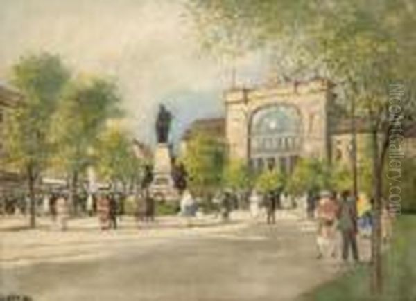 Keleti Palyaudvar Oil Painting by Antal Berkes