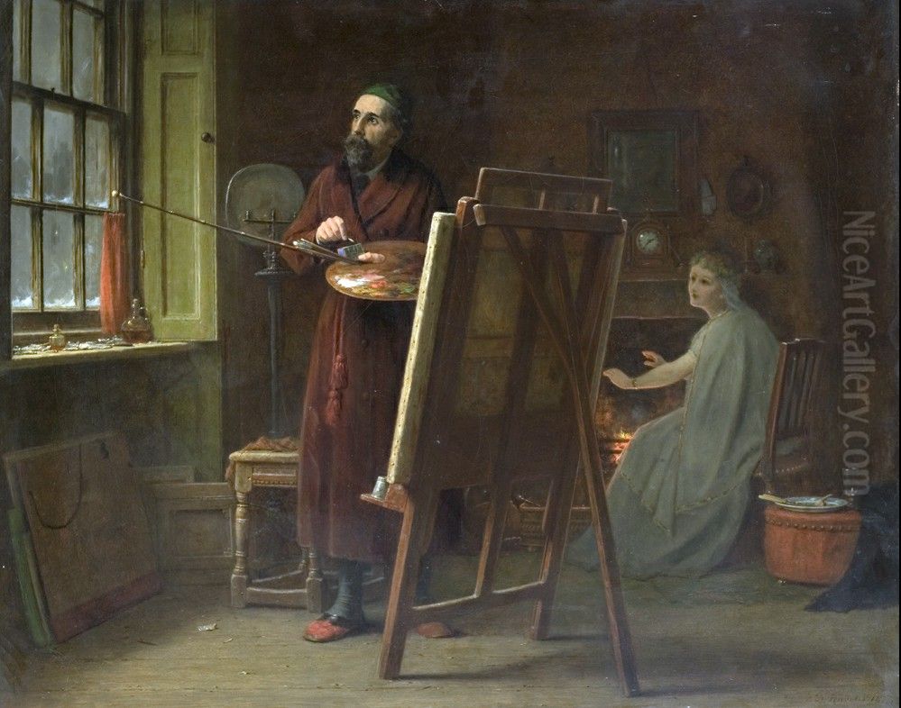 A Fog Oil Painting by Frederick Daniel Hardy