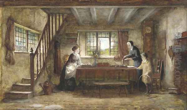 A letter of importance Oil Painting by Frederick Daniel Hardy