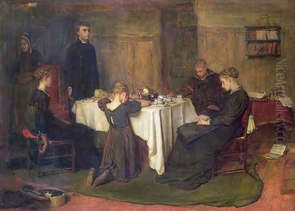 The Lord Gave and the Lord Hath Taken Away Oil Painting by Frank Holl