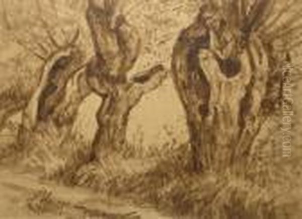 Les Ormes . Oil Painting by Emile Bernard