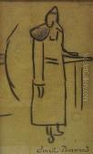 Figure Bretonne Debout Oil Painting by Emile Bernard